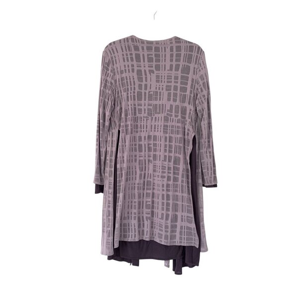 MarlaWynne Reversible Long Cardigan Abstract Pattern Open Front Lagenlook Size M - Picture 6 of 6